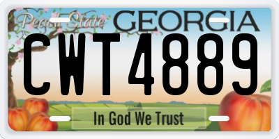 GA license plate CWT4889