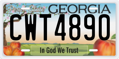 GA license plate CWT4890