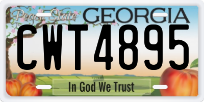 GA license plate CWT4895