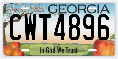 GA license plate CWT4896