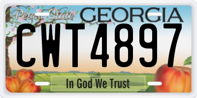 GA license plate CWT4897