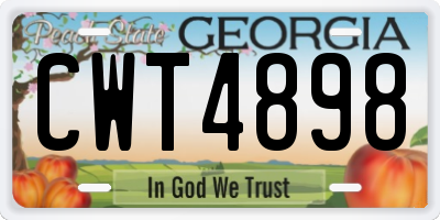 GA license plate CWT4898