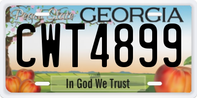 GA license plate CWT4899