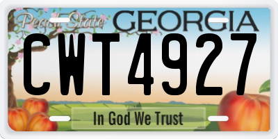 GA license plate CWT4927
