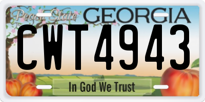 GA license plate CWT4943
