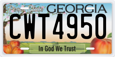 GA license plate CWT4950