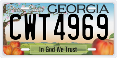 GA license plate CWT4969