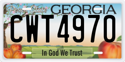GA license plate CWT4970