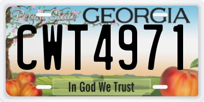 GA license plate CWT4971