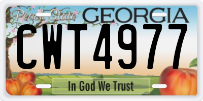 GA license plate CWT4977