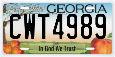 GA license plate CWT4989