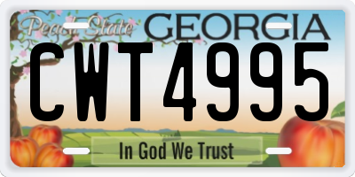 GA license plate CWT4995