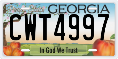 GA license plate CWT4997