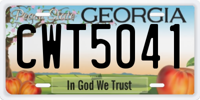 GA license plate CWT5041