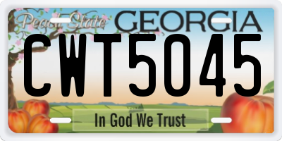GA license plate CWT5045