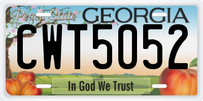 GA license plate CWT5052