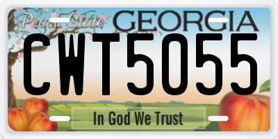 GA license plate CWT5055