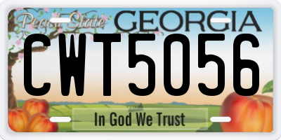 GA license plate CWT5056