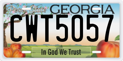 GA license plate CWT5057