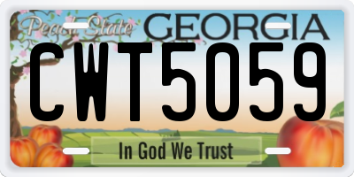 GA license plate CWT5059