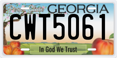 GA license plate CWT5061