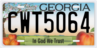 GA license plate CWT5064