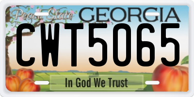 GA license plate CWT5065