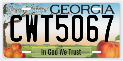 GA license plate CWT5067