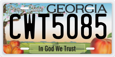 GA license plate CWT5085