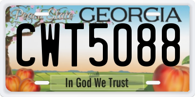 GA license plate CWT5088