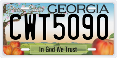 GA license plate CWT5090