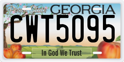 GA license plate CWT5095