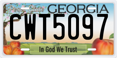 GA license plate CWT5097