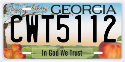 GA license plate CWT5112
