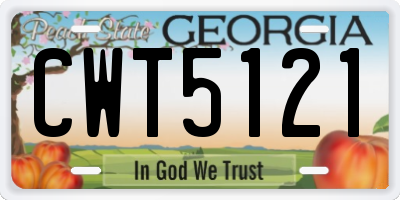GA license plate CWT5121