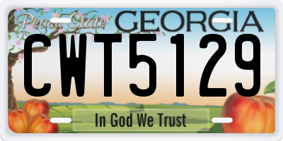 GA license plate CWT5129