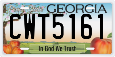 GA license plate CWT5161
