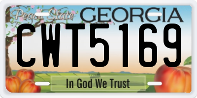 GA license plate CWT5169