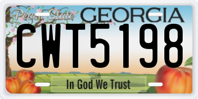 GA license plate CWT5198