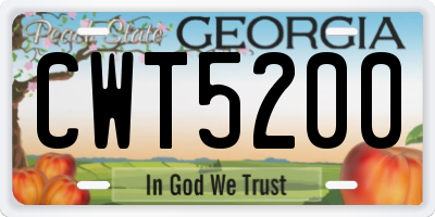 GA license plate CWT5200
