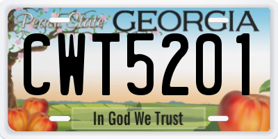 GA license plate CWT5201