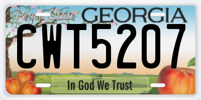 GA license plate CWT5207