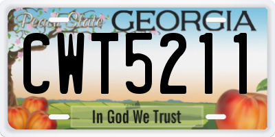 GA license plate CWT5211