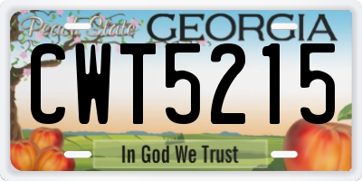 GA license plate CWT5215