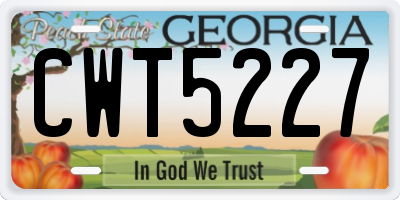 GA license plate CWT5227