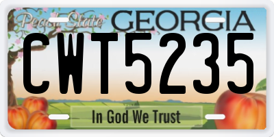 GA license plate CWT5235