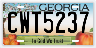 GA license plate CWT5237