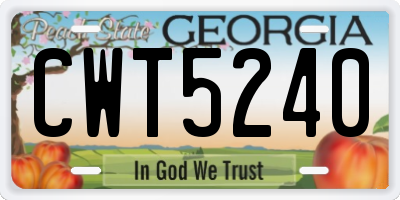 GA license plate CWT5240