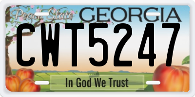 GA license plate CWT5247