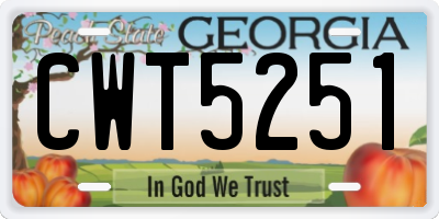 GA license plate CWT5251